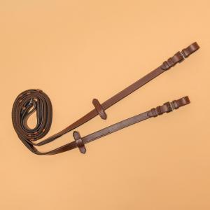 Поводья Fouganza кожаные с силиконовой ручкой для пони или лошади, коричневый