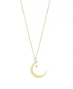 Золотое подвесное ожерелье с луной и звездами Adornia, gold