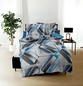 Комплект постельного белья JACK by Kaeppel из тонкой фланели, 2 предмета, цвет: оранжевый, зеленый, синий, сапфир, антрацит, серебряные полосы, абстрактная графика, цвет: синий, размер: 155 x 220 см Jack