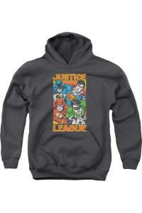 Толстовка с капюшоном для подростков "Лига справедливости Америки" в стиле микс героев Gildan, Charcoal