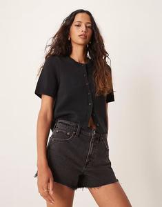 Джинсовые шорты черного цвета с высокой посадкой от Abercrombie & Fitch