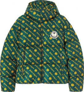 Куртка Moncler x Palm Angels Thompson Short Down Jacket 'Dark Green', зеленый
