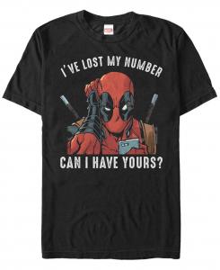 Мужская футболка с коротким рукавом marvel deadpool i lost my number Fifth Sun, черный