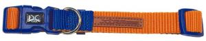 Nayeco Nylon X-Trm Double Premium, синий и оранжевый нейлоновый ошейник и поводок 20-30см х 1см Nayeco, цвет синий, оранжевый