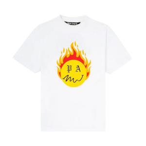 Футболка Palm Angels Burning Head Short-Sleeve T-Shirt 'White/Yellow', белый