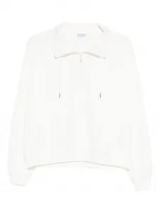 Свитшот с воротником на молнии Brunello Cucinelli, белый
