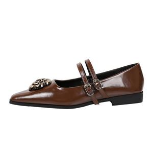 QITUMAUL Женские туфли Мэри Джейн на массивном каблуке - тёмно-коричневые [Высота каблука 2,5 см], цвет Dark Brown[Heel Height 2.5cm]