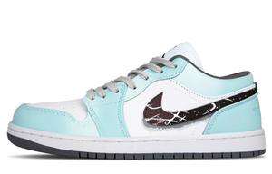 Jordan Air 1 Slip Resistant Abrasion Resistant Low top Детские баскетбольные кроссовки Blue Unisex