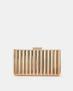 Клатч с блеском и бамбуковой застежкой Latouche, серебряный