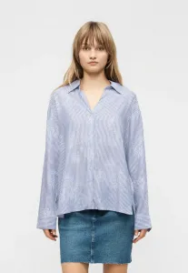 Полосатая рубашка onlmikela, блузка на пуговицах Only, Skipper Blue/Bright White