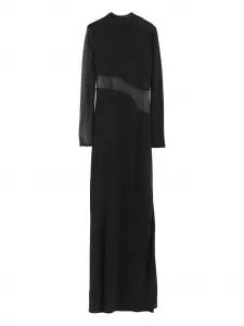 Макси-платье с сетчатыми вставками Alaïa, черный