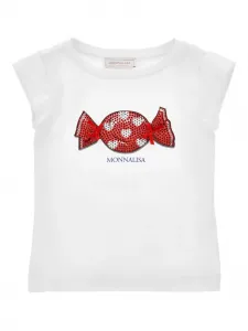 Футболка с пайетками Monnalisa, белый