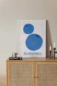 Плакат с черникой Postery, 50x70 см, синий
