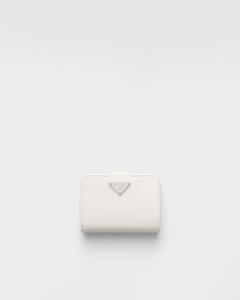Маленький кошелек из сафьяновой кожи Prada, белый