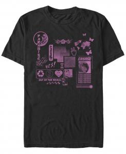 Мужская футболка с круглым вырезом и короткими рукавами clipart collage Fifth Sun, черный