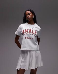 Белая хлопковая мини-юбка Topshop с крылышками