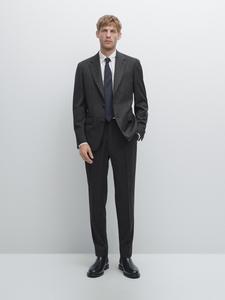 Брюки в тонкую полоску Massimo Dutti, серый