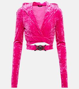 Бархатная толстовка с капюшоном Medusa Biggie Versace, Glossy Pink