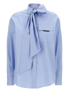 Рубашка с цепочкой Монили Brunello Cucinelli, синий