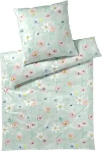 Элегантный комплект постельного белья, батист Мако, пастельный цвет аквамарин, размер 135х200+80х80 Elegante