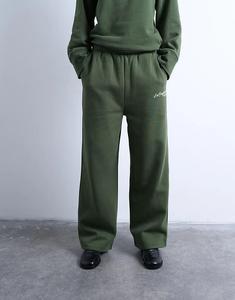 Topshop la paloma вышитые прямые джоггеры ко-орд зеленого цвета