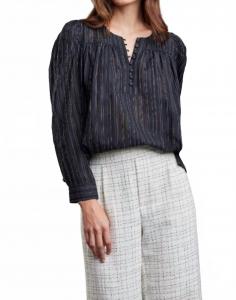 Индианна Блузка в черную теневую полоску Sundays