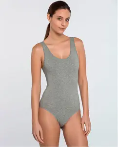 Боди из хлопковой футболки с широкими бретелями Punto Blanco, серый