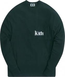 Лонгслив Kith Long-Sleeve Quinn Tee 'Stadium', зеленый
