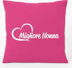 Подушка для дивана Huuraa Migliore Nonna Cuore подарочная 40х40см с хлопковым наполнителем фуксии Migliore Nonna сувенир Migliore Nonna Hellweg Druckerei