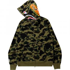 Худи BAPE 1st Camo Shark Full Zip 'Green', зеленый