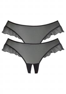 PETITE FLEUR Кружевное белье без ластовицы в черном цвете