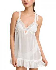 Комплект "Dahlia" из шифона в стиле бэбидолл Rya Collection, слоновая кость/кремовый