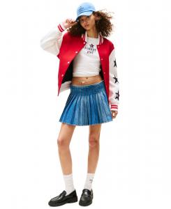 Женская плиссированная джинсовая юбка Tommy Girl Tommy Jeans, Indigo Wash