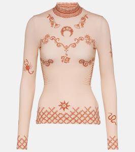 Топ из регенерированного джерси "вторая кожа" Marine Serre, розовый