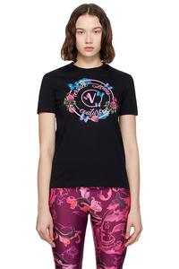 Хлопковая футболка с принтом Versace Jeans Couture, черный