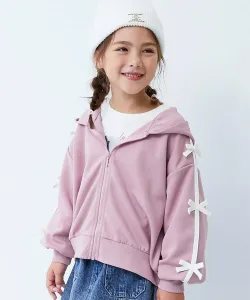 Толстовка с капюшоном на молнии, украшенная лентами и боковыми полосами, модель 25AW Devirock, цвет Dusty Pink