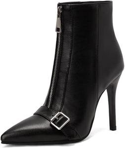 Женские модные ботильоны DEERBUNNY на шпильке с пряжкой, заостренным носком, для свадьбы и вечеринок, короткие с высоким каблуком, размеры 5-13, Black