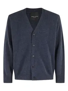 Кардиган с V-образным вырезом Roberto Collina, синий