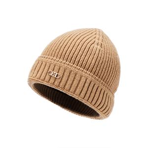 Шапка-бини из 100% овечьей шерсти для женщин ELLE, oats camel