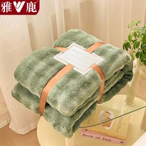 Yalu Одеяло флисовое зимнее, 180х200 см, утепленное, темно-зеленое