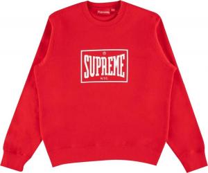 Толстовка Supreme Warm Up Crewneck 'Red', красный