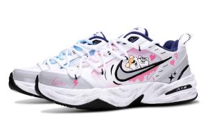 Nike Air Monarch 4 устойчивые к истиранию легкие увеличивающие рост низкие массивные кроссовки unisex pink blue