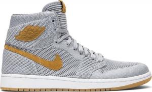 Кроссовки Air Jordan 1 Retro High OG Flyknit Wolf Grey, серый