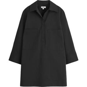 COS Женское черное платье с длинными рукавами