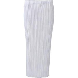 SS22 Повседневная длинная юбка женская светло-серая PLEATS PLEASE ISSEY MIYAKE