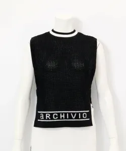 Вязаный сетчатый жилет для торгового центра Archivio, цвет Black (001)