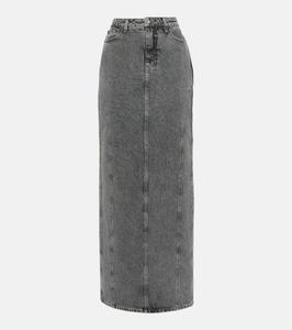 Юбка макси из денима с декором Rotate, Grey Denim