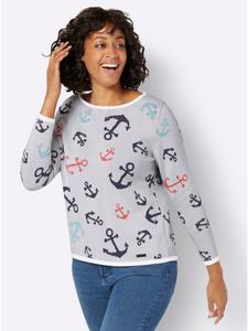 Свитер с круглым вырезом белого и темно-синего цветов WITT WEIDEN