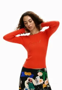 Футболка с длинными рукавами и ребристым логотипом Desigual, Red