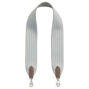 HERMES Шнур холщовый с ремнем из телячьей кожи унисекс ледниково-голубой и светло-серый и слоновая кость